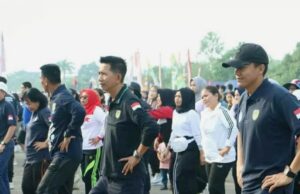 Guru se Barito Utara Ikuti Kemah Bakti dan Senam Massal