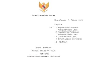 Pj Bupati Barito Utara Keluarkan Surat Edaran Tentang Antisipasi Kabut Asap