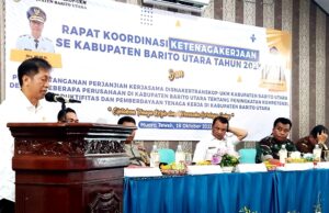 Pj Bupati Barito Utara Buka Rakor Ketenagakerjaan