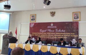 KPU Barito Utara Gelar Rapat Pleno Terbuka Penghitungan dan Perolehan Kursi Calon Terpilih Anggota DPRD