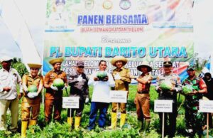 Pj Bupati Barito Utara Panen Semangka dan Melon di Desa Kamawen