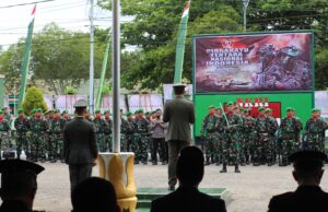 Kodim 1013 Muara Teweh Laksanakan Upacara Peringatan HUT ke- 79 TNI