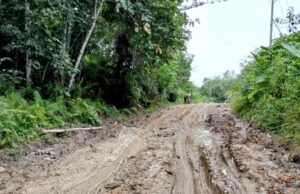 Jalan Rusak di Simpang 30 Ditangani Darurat oleh PT BBN dengan Alat Berat
