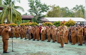 Bupati Barito Utara Tekankan Disiplin dan Percepatan Serapan Anggaran Saat Apel di Dinas PUPR