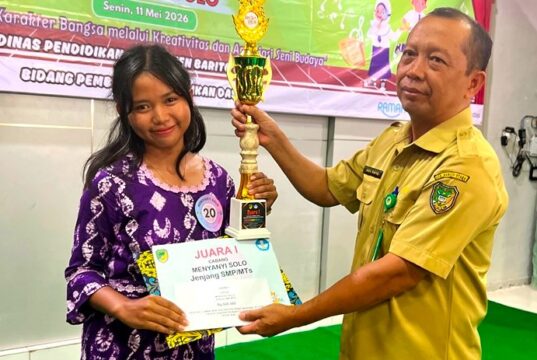 Wakili Kalteng di FLS3N Nasional, Siswi SMPN 1 Muara Teweh Buktikan Kualitas Pendidikan Di Barito Utara Terus Meningkat